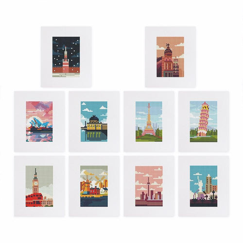 10 Mini Diamond Paintings - Famous Cities Set