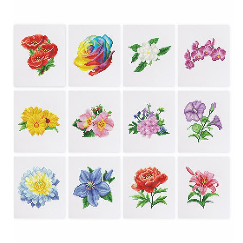 12 Mini Diamond Paintings - Flower Set 2.0