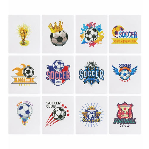 12 Mini Diamond Paintings - European Championship Soccer Set