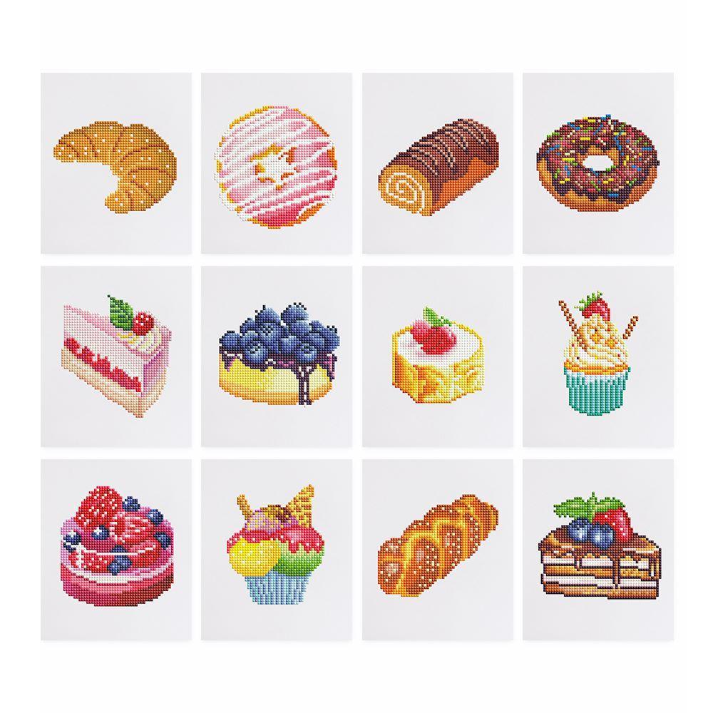 12 Mini Diamond Paintings | Pastries Set