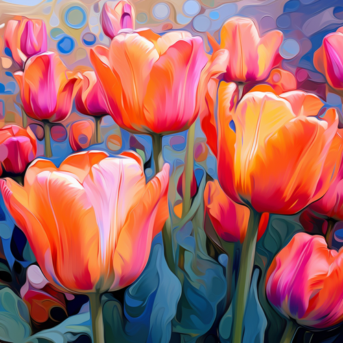 Colored Tulips