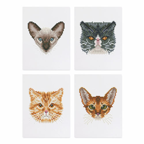 4 Mini Diamond Paintings – Cats Set