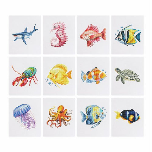 12 Mini Diamond Paintings - Fishes set