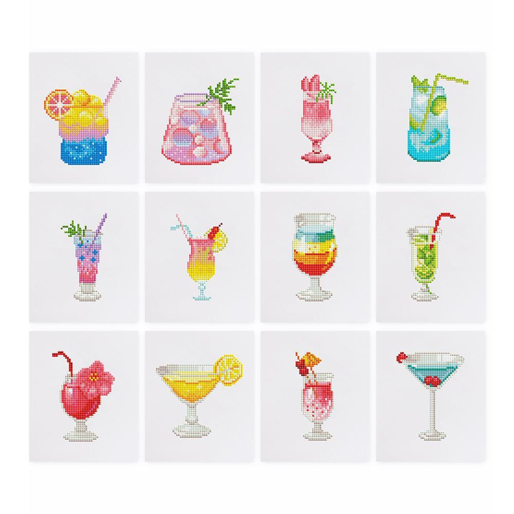 12 Mini Diamond Paintings   Cocktail set
