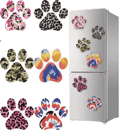 Diamond Painting Magnets – Set of 6 Dog Paw Prints