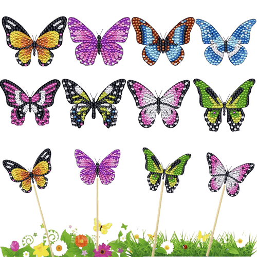 Diamond Painting Plant Stakes – Set of 8 Butterflies
