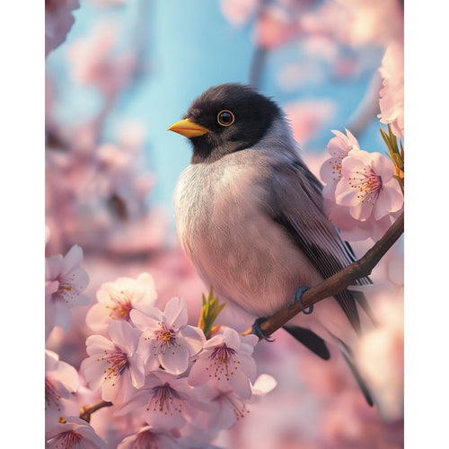 Bird on cherry blossom