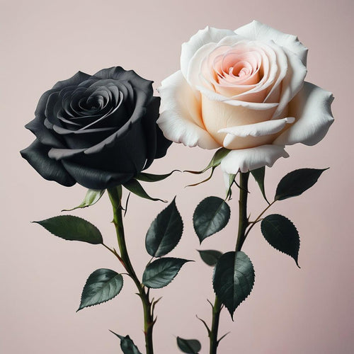 Black and white rose