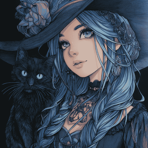 Blue haired lady