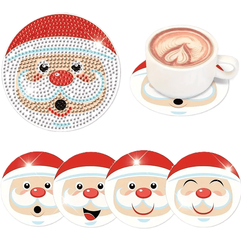 Diamond Painting Christmas Coasters | Set of 4