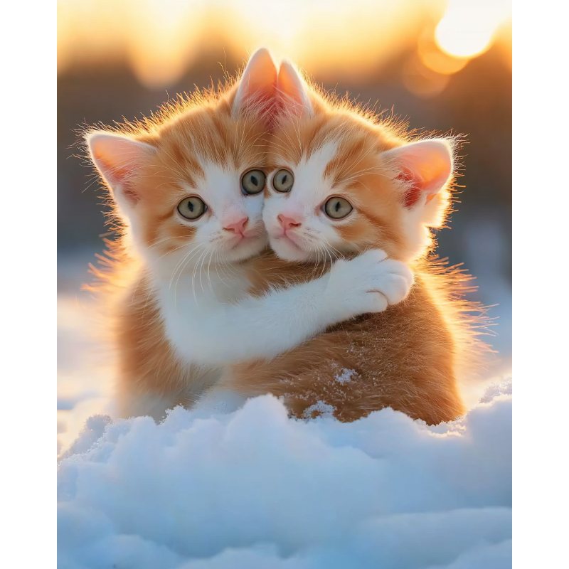 Hugging cats