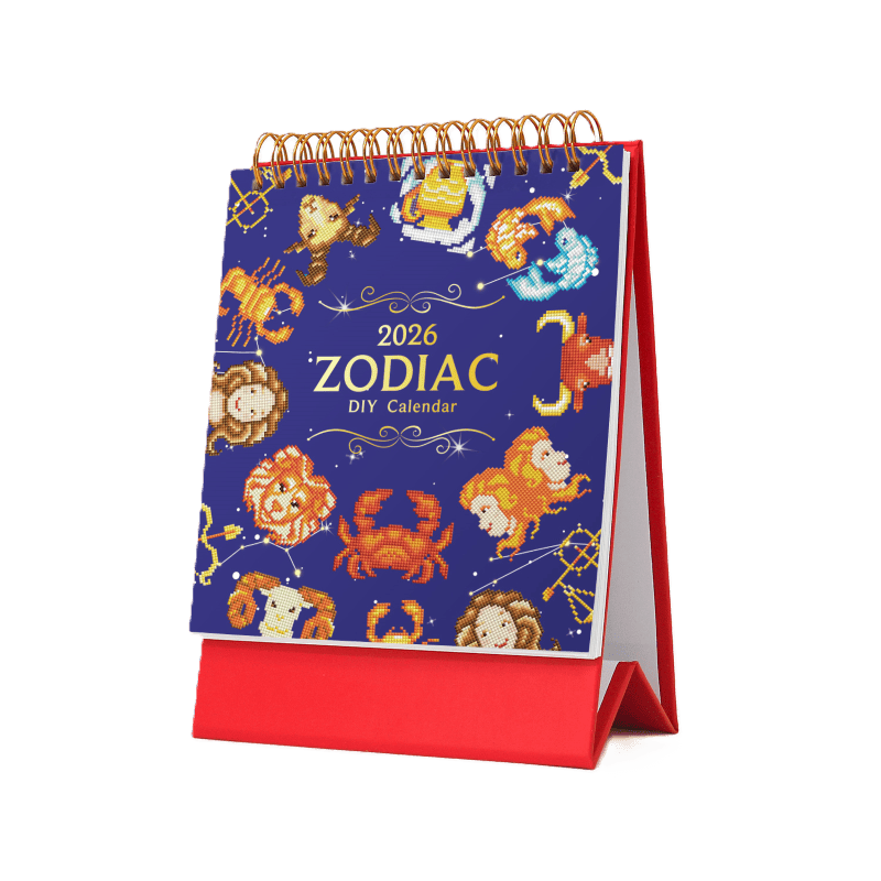 2026 Diamond Painting Desk Calendar – Zodiac Edition