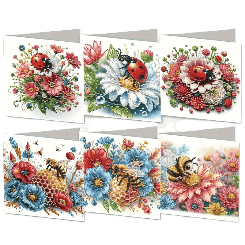 Greeting Cards – Flowers & Insects | Set of 6 cards