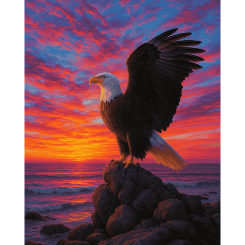 Eagle on the sunset