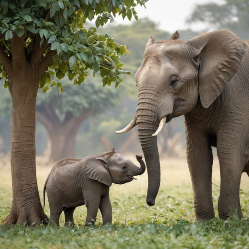 Elephant with cub