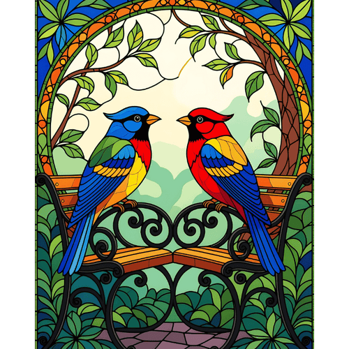Glass stained Birds