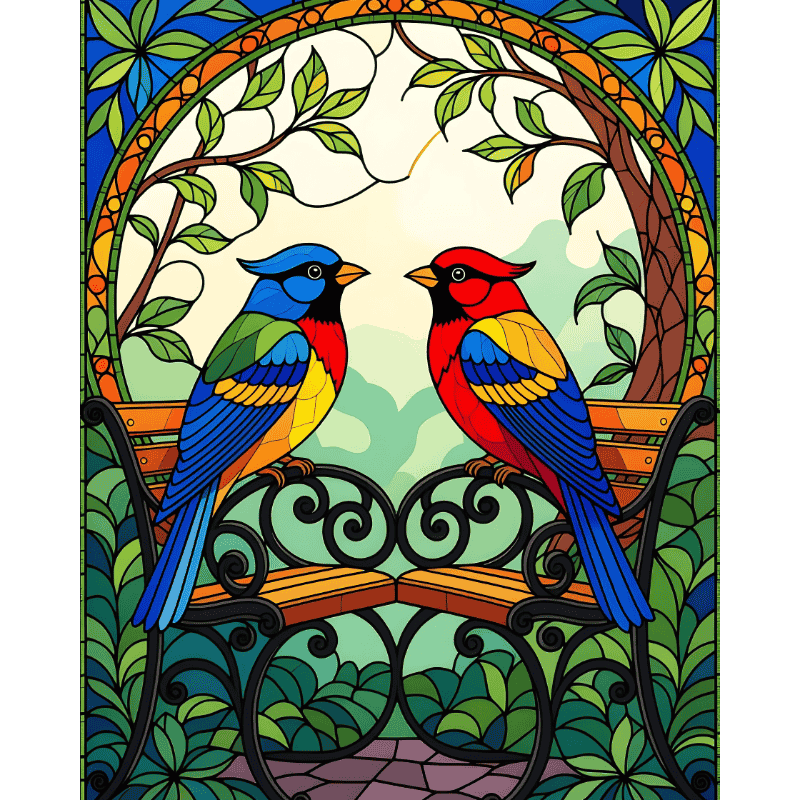 Glass stained Birds