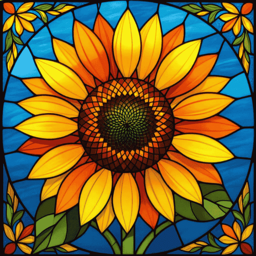 Glass stained Sunflower