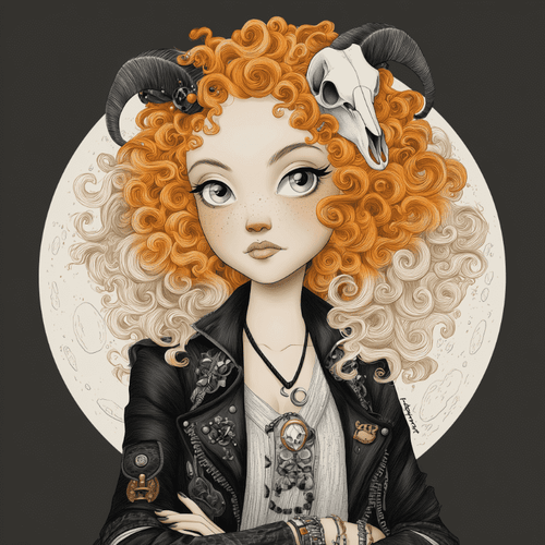 Gothic girl with curls