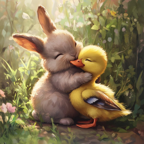 Rabbit with chick