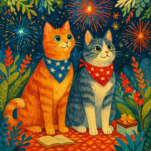 Cats and fireworks