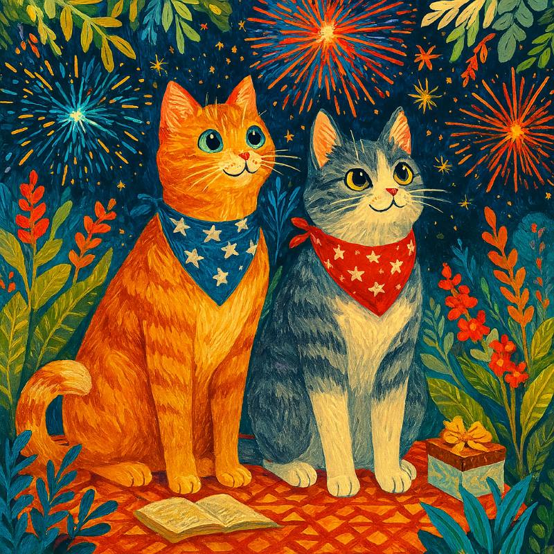 Cats and fireworks