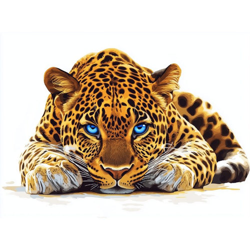Leopard with blue eyes