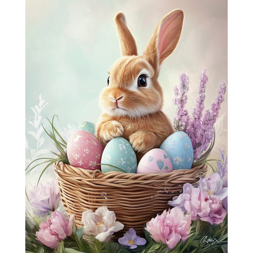 Easter bunny in the basket
