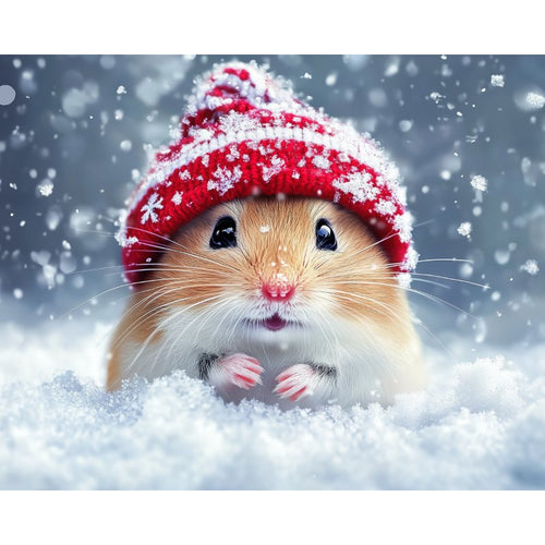 Hamster in the snow