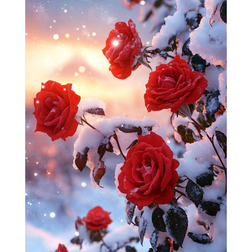 Red Roses in the Snow