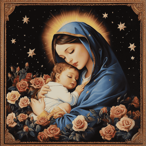 Starry night Virgin Mary