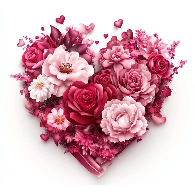 Heart shaped roses