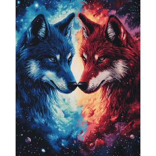 Blue and Red Wolf