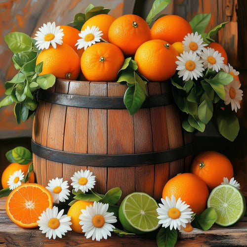 Oranges on a crate