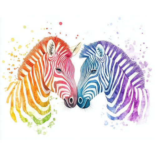 Colorful Zebra Couple