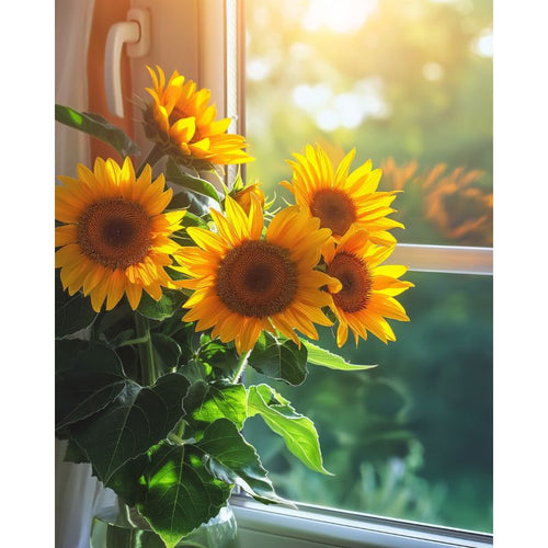 Sunflowers by the window