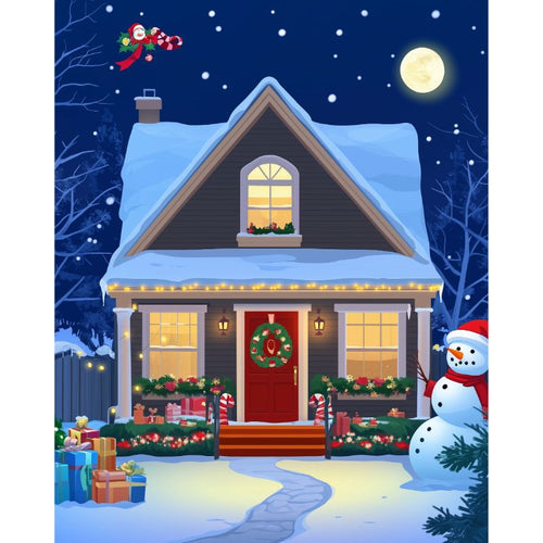 Full moon with Christmas