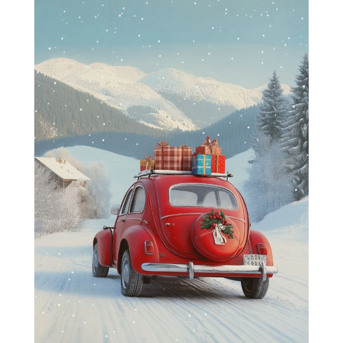 Red Christmas car
