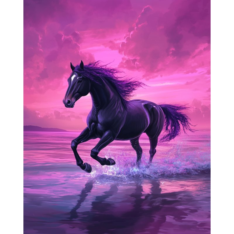 Magical black horse