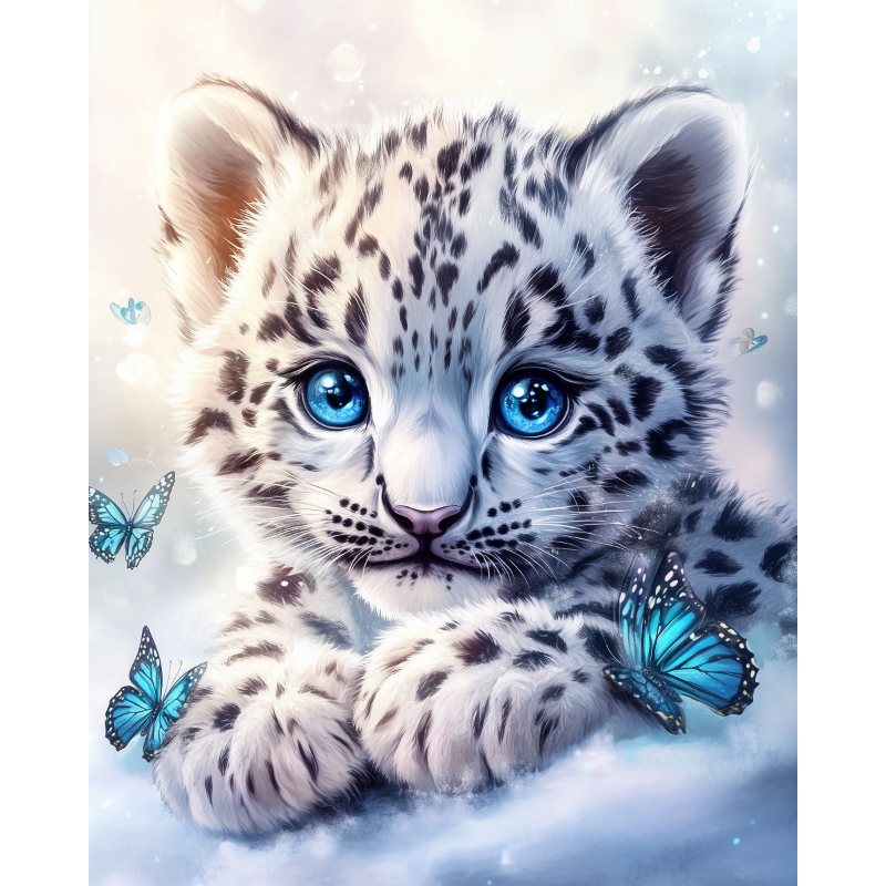 Baby leopard | Diamond Painting with AB Stones
