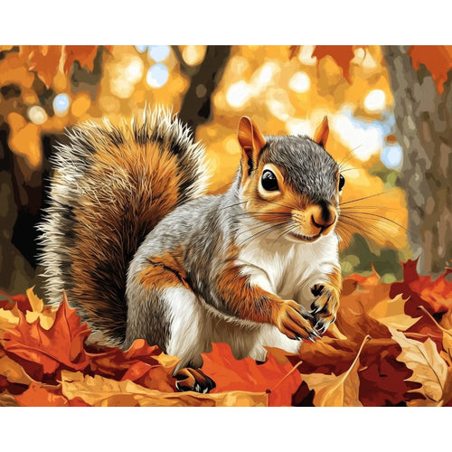 Squirrel among the leaves