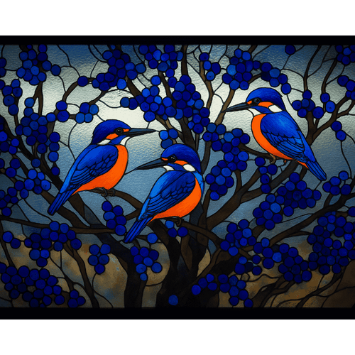 Glass stained kingfishers