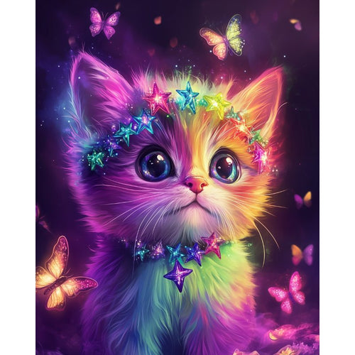 Magical colorful cat