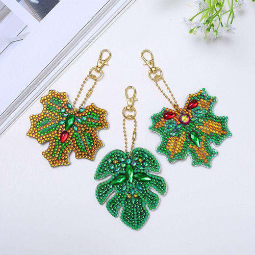 Keychain Holly Branches Christmas | 3 pieces