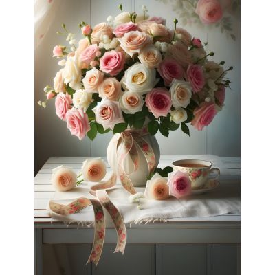 Pink Roses in a Vase