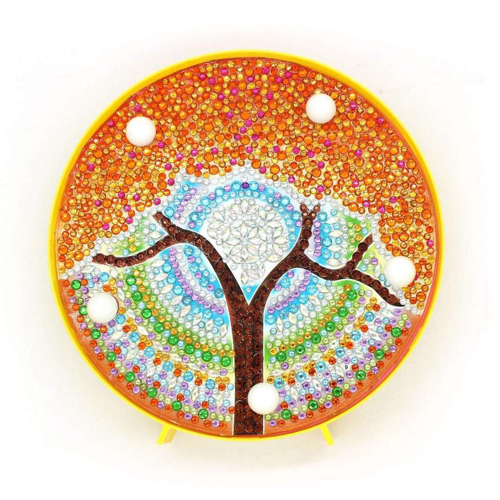 Round DP Light Mandala Golden Tree