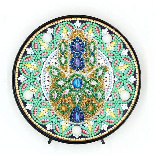 Round DP Lamp Hamsa Hand Mandala