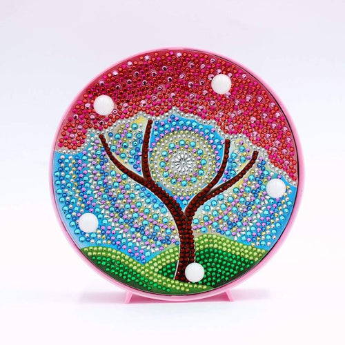 Round DP Light Mandala Red Tree