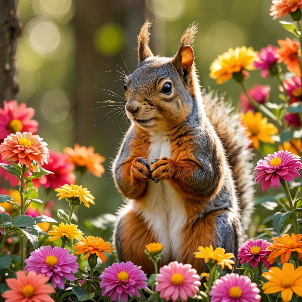 Squrrel and Flowers