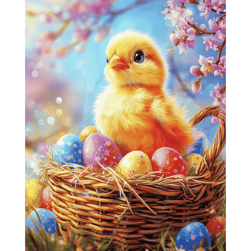Chick in Easter basket